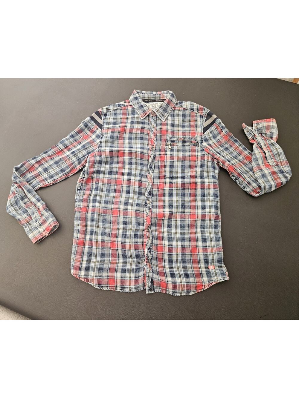 Buffalo David Bitton Western Style Shirt Size L, Vintage Snaps Super Soft COTTON